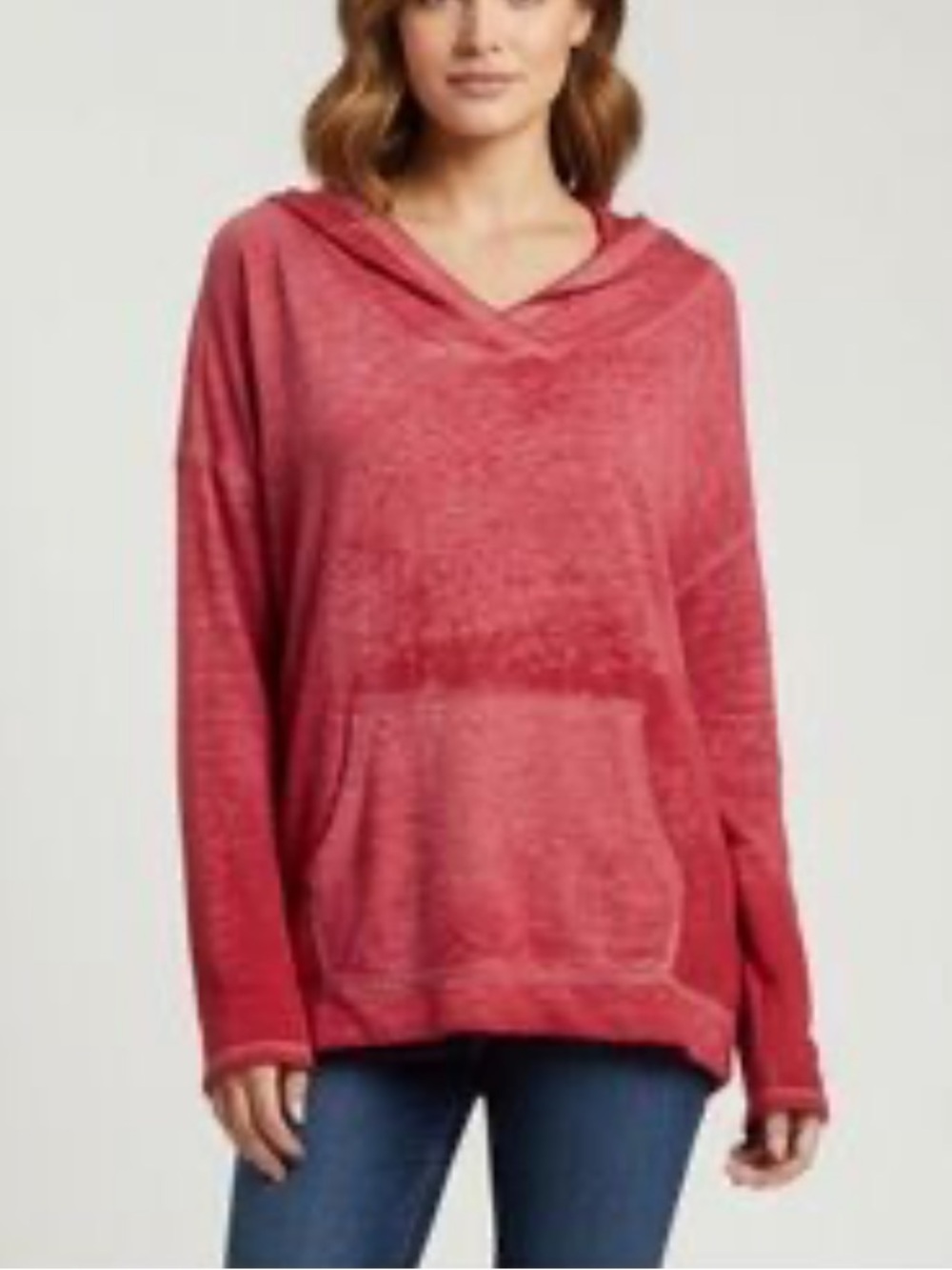 Free People We the Free Hoodie long Sleeve Top Crimson Red Size Large